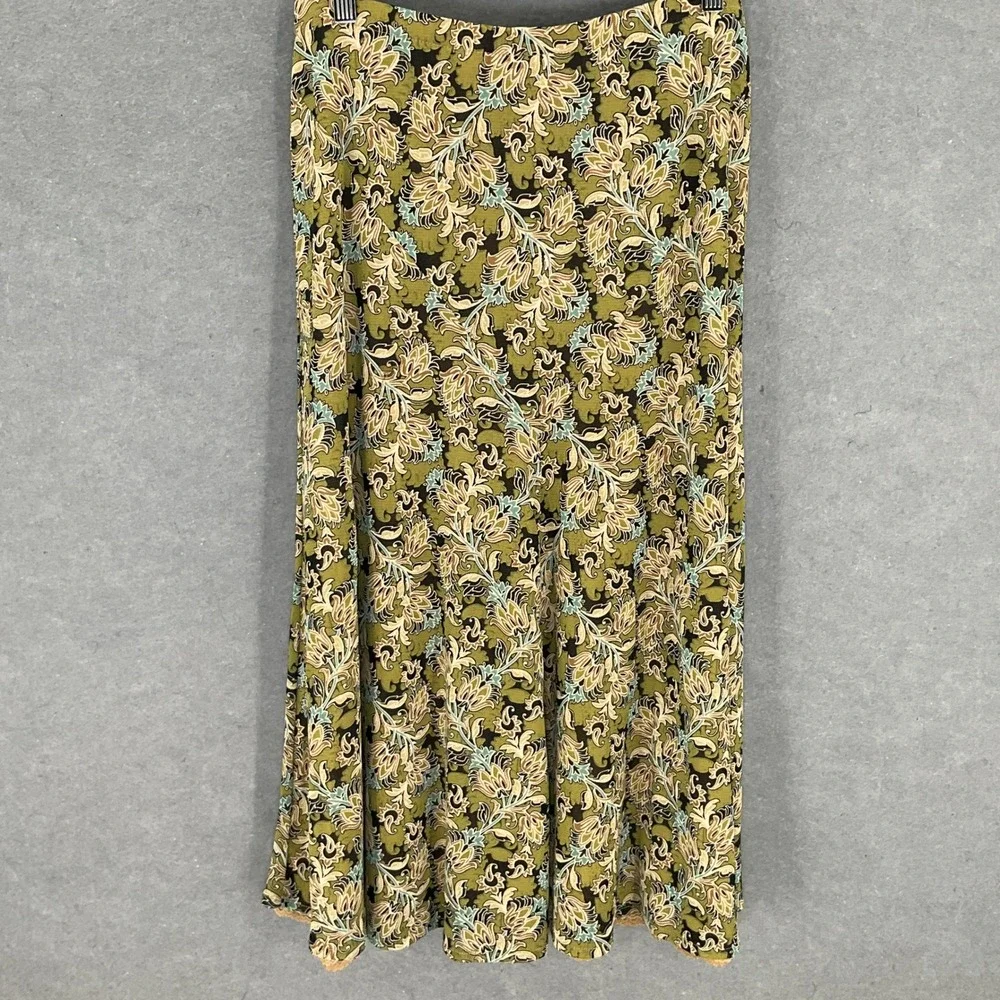 Emma James Floral Mesh Midi Skirt Women's‎ Sz M Lace Hem Gobincore Forest Fairy